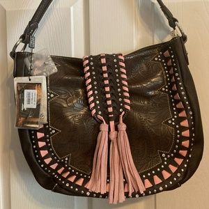 NWT - Montana West Black/Pink Conceal Carry Handbag